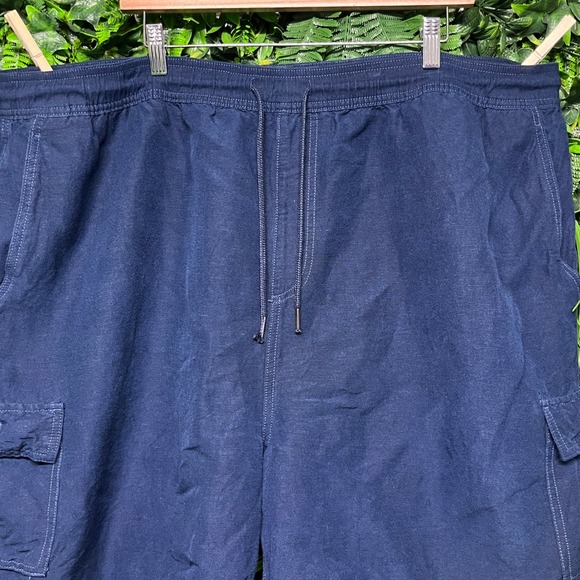 CUBAVERA‎ Shorts Men's 4X Blue Cargo Linen Blend Elastic Waist Drawstring  3284 - Picture 9 of 10